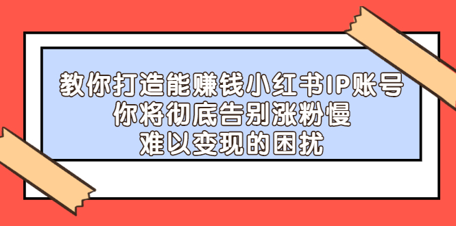 教你打造能赚钱小红书IP账号，了解透彻小红书的真正玩法-讯领网创