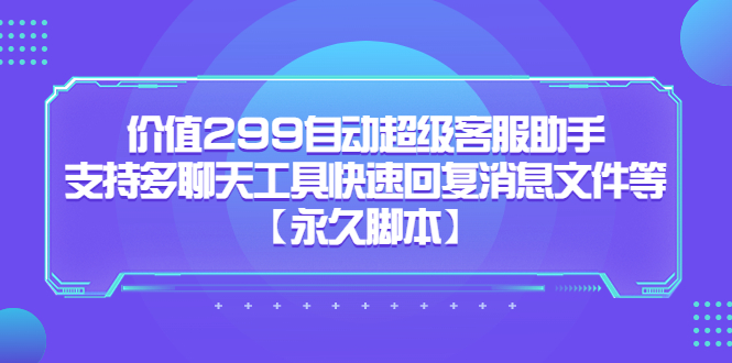 价值299自动超级客服助手，支持多聊天工具快速回复消息文件等-讯领网创