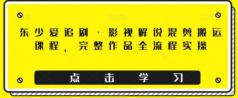 东少爱追剧·影视解说混剪搬运课程，完整作品全流程实操-讯领网创