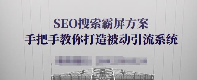 SEO搜索霸屏方案，手把手教你打造被动引流系统【视频课程】-讯领网创