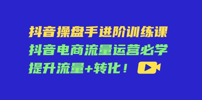 抖音操盘手进阶训练课：抖音电商流量运营必学，提升流量+转化-讯领网创
