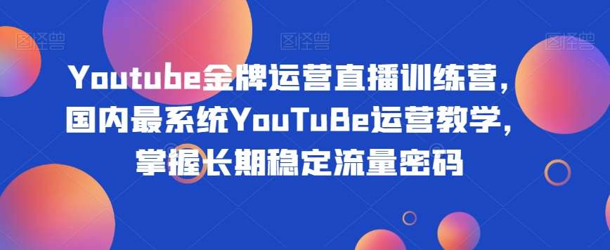 Youtube金牌运营直播训练营，国内最系统YouTuBe运营教学，掌握长期稳定流量密码-讯领网创