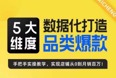 玺承·5大维度，数据化打造电商品类爆款特训营，一套高效运营爆款方法论-讯领网创