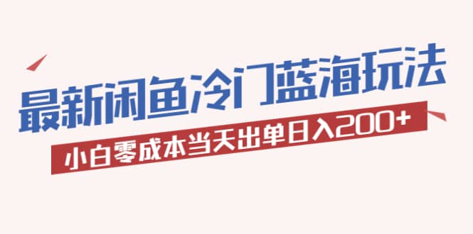 2023最新闲鱼冷门蓝海玩法，小白零成本当天出单日入200+-讯领网创