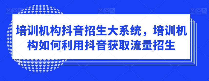 培训机构抖音招生大系统，培训机构如何利用抖音获取流量招生-讯领网创