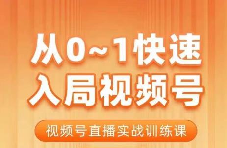 陈厂长·从0-1快速入局视频号课程，视频号直播实战训练课-讯领网创