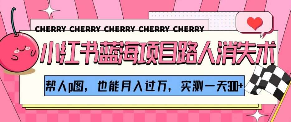 小红书蓝海项目路人消失术，帮人p图，也能月入过万，实测一天300+【揭秘】-讯领网创
