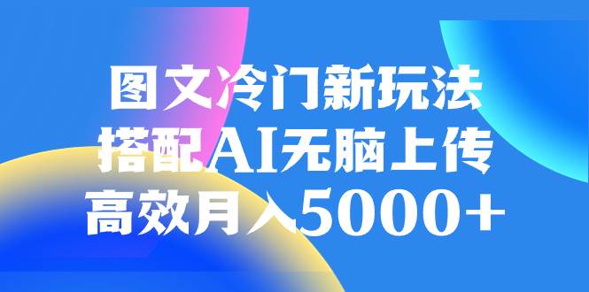 （8097期）图文冷门新玩法，搭配AI无脑上传，高效月入5000+-讯领网创