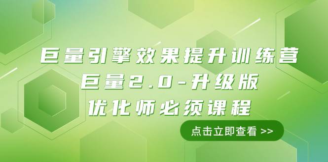 （7887期）巨量引擎·效果提升训练营：巨量2.0-升级版，优化师必须课程（111节课）-讯领网创