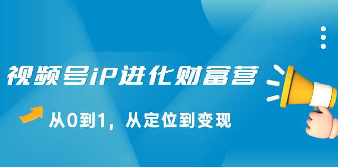 视频号iP进化财富营第1期，21天从0到1，从定位到变现-讯领网创