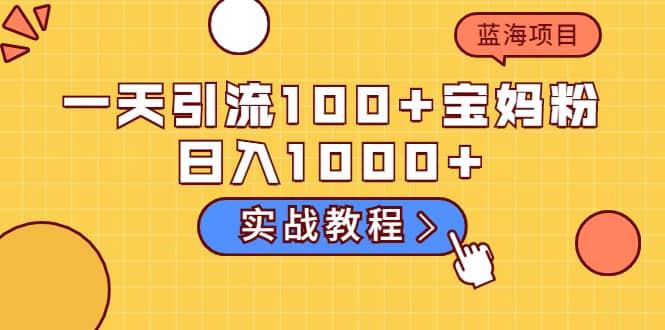 一天引流100+宝妈粉，日入1000+的蓝海项目（实战教程）-讯领网创