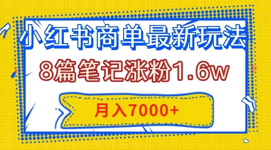 （7954期）小红书商单最新玩法，8篇笔记涨粉1.6w，几分钟一个笔记，月入7000+-讯领网创