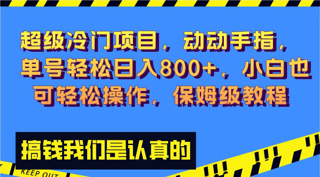 （8205期）超级冷门项目,动动手指，单号轻松日入800+，小白也可轻松操作，保姆级教程-讯领网创