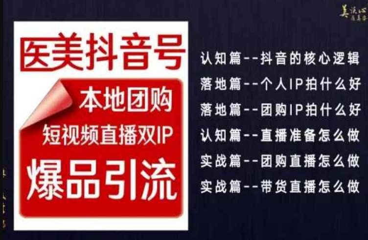 2024医美如何做抖音，医美抖音号本地团购，短视频直播双IP，爆品引流-讯领网创