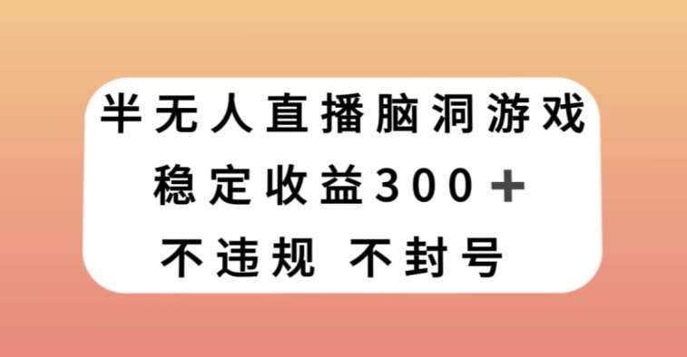 半无人直播脑洞小游戏，每天收入300+，保姆式教学小白轻松上手【揭秘】-讯领网创