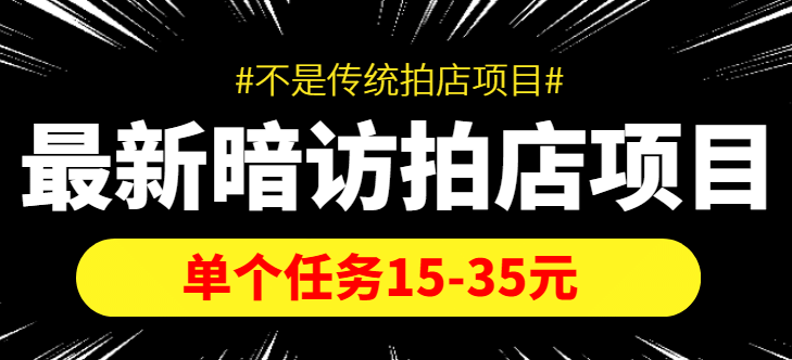 【信息差项目】最新暗访拍店项目，单个任务15-35元（不是传统拍店项目）-讯领网创