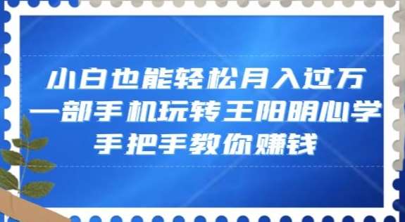 小白也能轻松月入过万，一部手机玩转王阳明心学，手把手教你赚钱【揭秘】-讯领网创