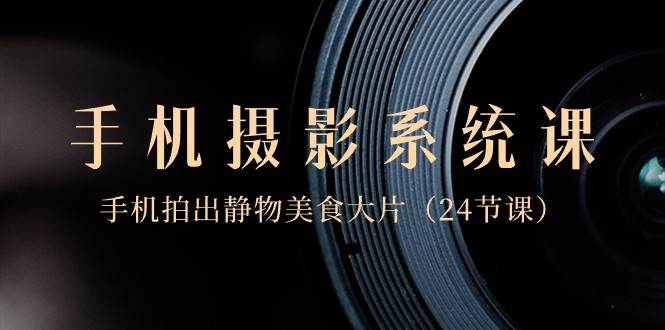 0基础手机摄影系统课，手机拍出静物美食大片（24节课）-讯领网创