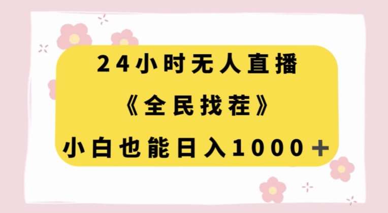 24小时无人直播，全民找茬，小白也能日入1000+【揭秘】-讯领网创