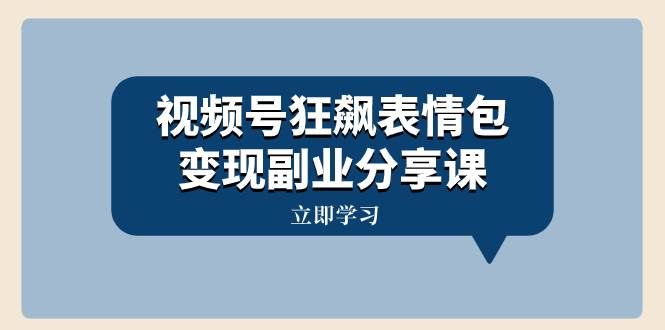 （8103期）视频号狂飙表情包变现副业分享课，一条龙玩法分享给你（附素材资源）-讯领网创