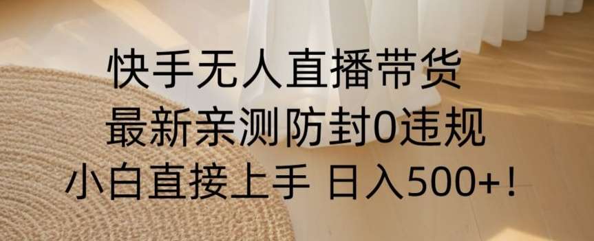 快手无人直播带货从0-1落地教学，最新防封0粉开播，小白可上手日入500+【揭秘】-讯领网创