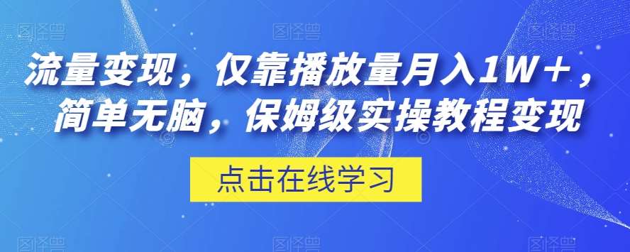 流量变现，仅靠播放量月入1W＋，简单无脑，保姆级实操教程【揭秘】-讯领网创