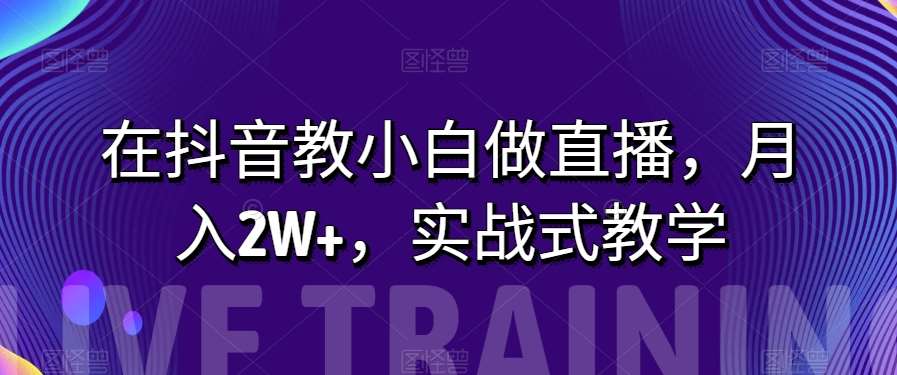 在抖音教小白做直播，月入2W+，实战式教学【揭秘】-讯领网创