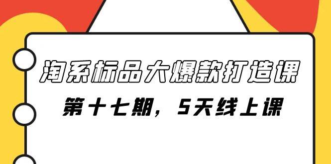 （7697期）淘系标品大爆款打造课-第十七期，5天线上课-讯领网创