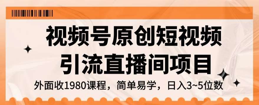 视频号原创短视频引流直播间项目，日入3~5五位数【揭秘】-讯领网创