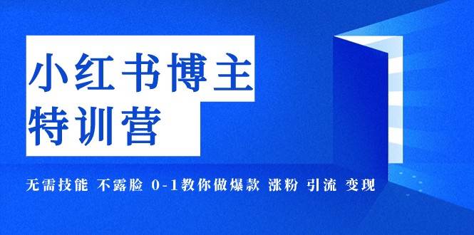 小红书博主爆款特训营-11期 无需技能 不露脸 0-1教你做爆款 涨粉 引流 变现-讯领网创