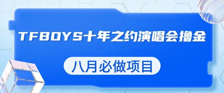 最新蓝海项目，靠最近非常火的TFBOYS十年之约演唱会流量掘金，八月必做的项目【揭秘】-讯领网创