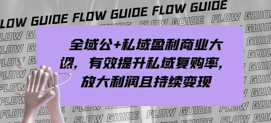 全域公+私域盈利商业大课，有效提升私域复购率，放大利润且持续变现-讯领网创