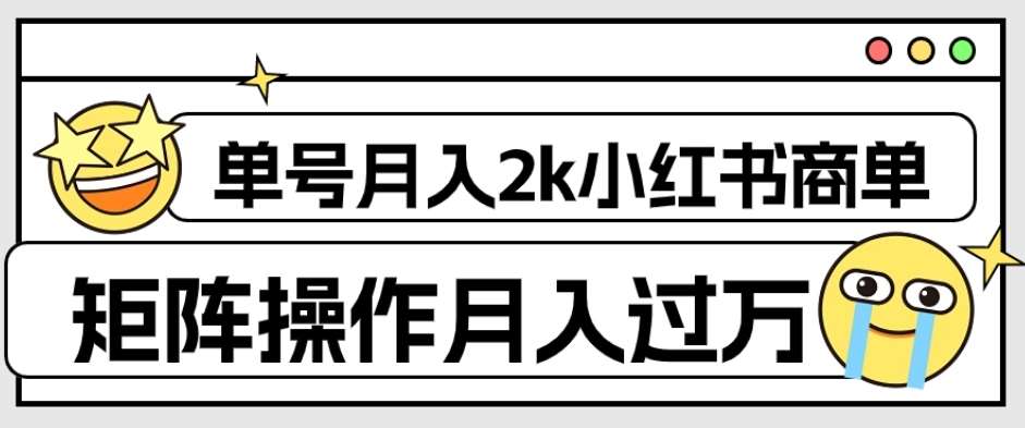 外面收费1980的小红书商单保姆级教程，单号月入2k，矩阵操作轻松月入过万-讯领网创