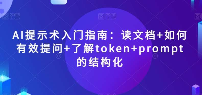 AI提示术入门指南：读文档+如何有效提问+了解token+prompt的结构化【揭秘】-讯领网创