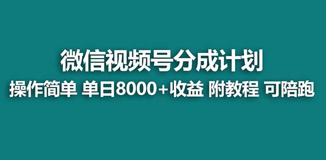 （7904期）【蓝海项目】视频号分成计划，单天收益8000+，附玩法教程！可陪跑-讯领网创