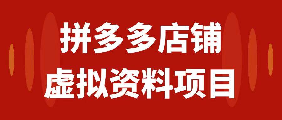 （7667期）拼多多店铺虚拟项目，教科书式操作玩法，轻松月入1000+-讯领网创