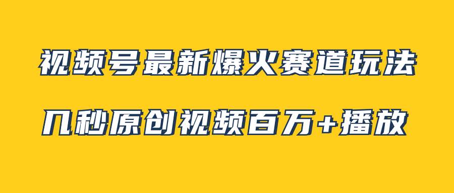 （7917期）视频号最新爆火赛道玩法，几秒视频可达百万播放，小白即可操作（附素材）-讯领网创