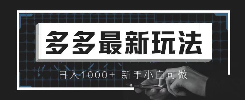 价值4980的拼多多最新玩法，月入3w【新手小白必备项目】【揭秘】-讯领网创