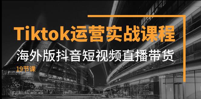 （7724期）Tiktok运营实战课程，海外版抖音短视频直播带货（19节课）-讯领网创