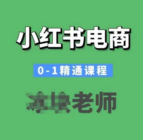 小红书电商0-1精通课程，小红书开店必学课程-讯领网创
