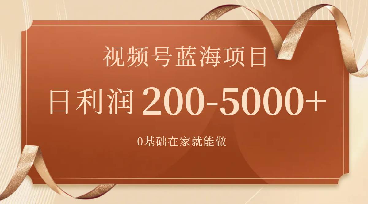 （7585期）视频号蓝海项目，0基础在家也能做，日入200-5000+【附266G资料】-讯领网创