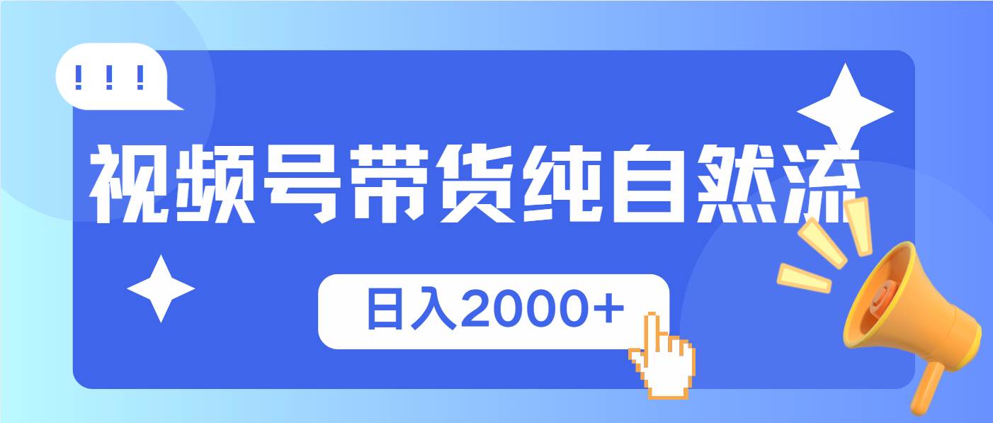 （13998期）视频号带货，纯自然流，起号简单，爆率高轻松日入2000+-讯领网创