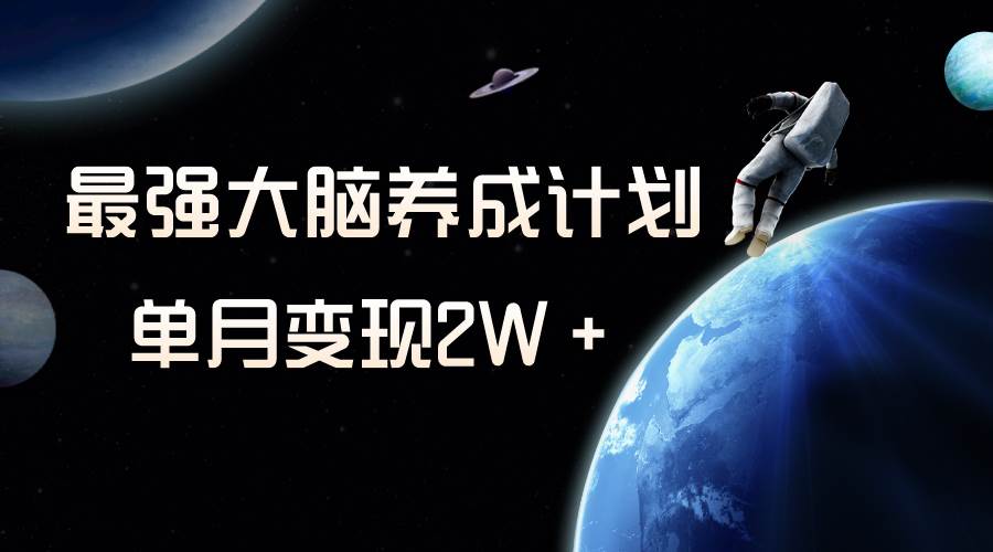 （8077期）冷门虚拟项目，最强大脑养成计划，一个月变现2W＋-讯领网创