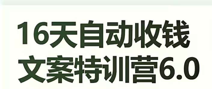 16天自动收钱文案特训营6.0，学会儿每天自动咔咔收钱-讯领网创