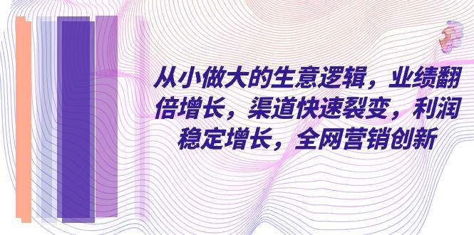（8044期）从小 做大的生意逻辑，业绩翻倍增长，渠道快速裂变，利润稳定增长，全网…-讯领网创