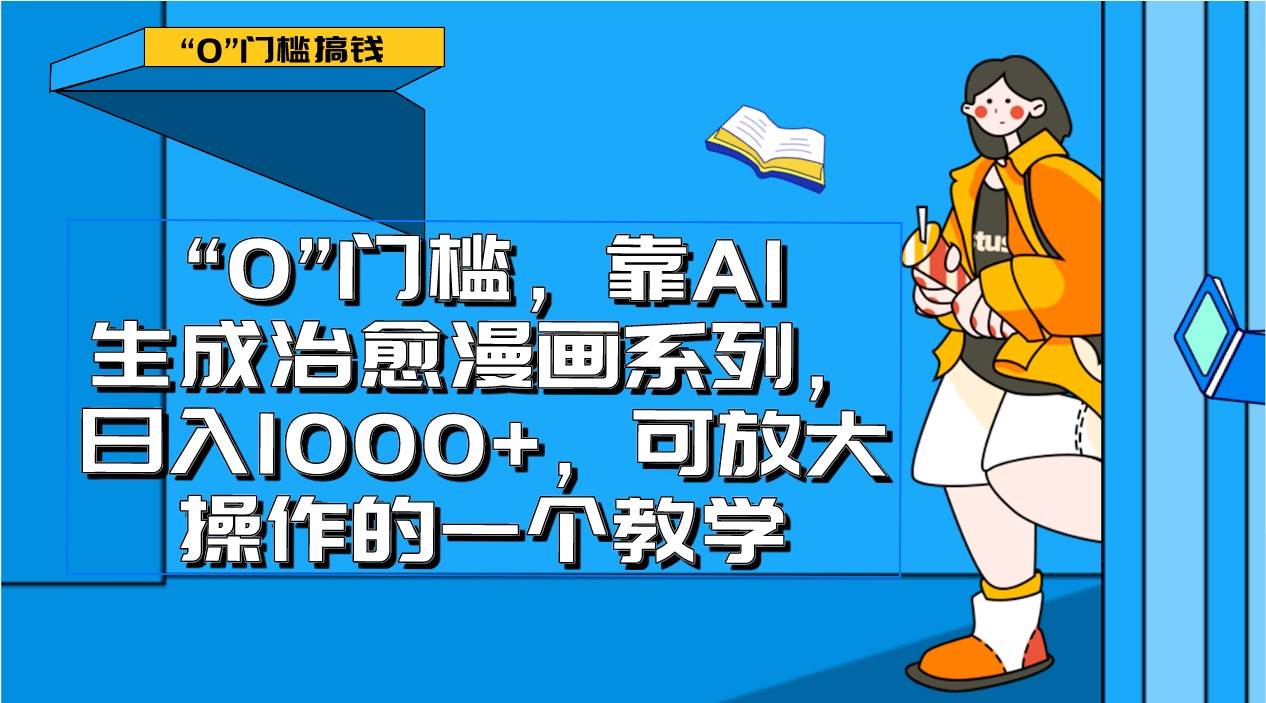 0门槛，靠AI生成治愈漫画系列，日入1000+，可放大操作的一个教学-讯领网创