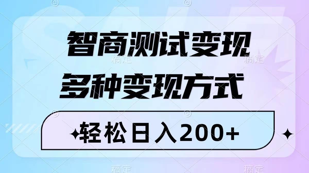 （8049期）智商测试变现，轻松日入200+，几分钟一个视频，多种变现方式（附780G素材）-讯领网创