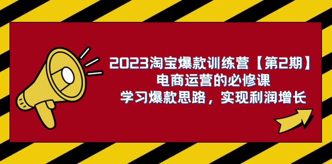（7756期）2023淘宝爆款训练营【第2期】电商运营的必修课，学习爆款思路 实现利润增长-讯领网创