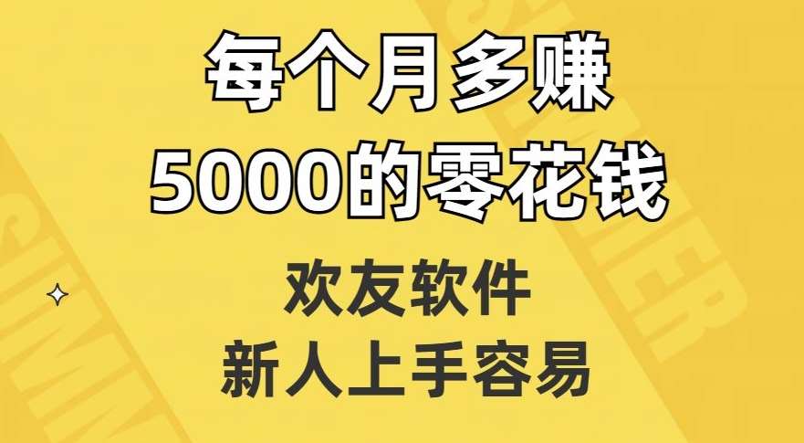 欢友软件，新人上手容易，每个月多赚5000的零花钱【揭秘】-讯领网创