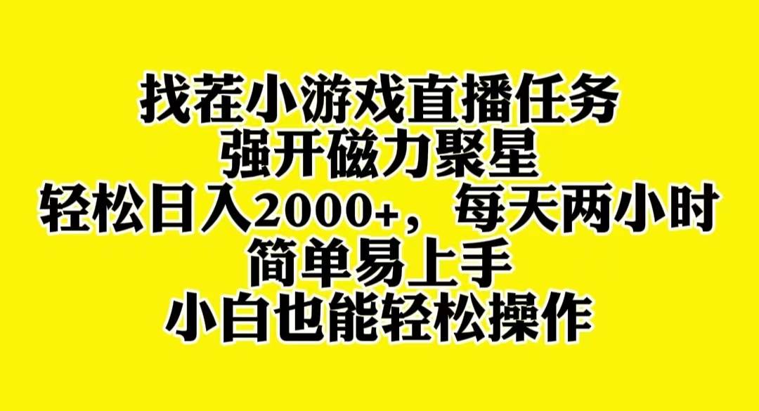 （8180期）找茬小游戏直播，强开磁力聚星，轻松日入2000+，小白也能轻松上手-讯领网创